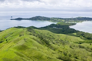 The view from the summit of Malolo island part of the Mananucas chain off Fiji The view from the summit of Malolo island part of the Mananucas chain off Fiji