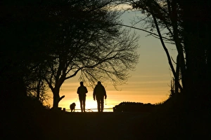 walkers on a country lane near Troutbeck Lake District UK walkers on a country lane near Troutbeck Lake District UK