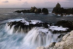 Wave crashing over rock, St. Peter and St. Pauls rocks, Brazil, Atlantic Ocean Wave crashing over rock, St. Peter and St. Pauls rocks, Brazil, Atlantic Ocean