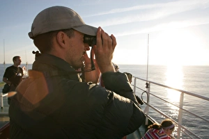 Whale watching from a ferry in Bay of Biscay, SW Europe (RR) Whale watching from a ferry in Bay of Biscay, SW Europe (RR)