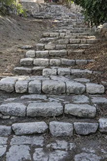 Ancient stairs from Mount Zion down to the lower city of Jerusalem in Biblical times Ancient stairs from Mount Zion down to the lower city of Jerusalem in Biblical times