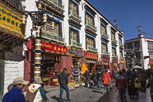 Apartments and shops along the Jokhang Temple circumambulation or kora route in Lhasa Apartments and shops along the Jokhang Temple circumambulation or kora route in Lhasa
