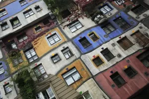 Colourful Hundertwasser-Krawinahaus Exterior Print