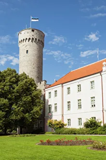 Estonia, Tallinn, Pikk Hermann Tower, part of Toompea Castle, and Estonian Parliament building Estonia, Tallinn, Pikk Hermann Tower, part of Toompea Castle, and Estonian Parliament building