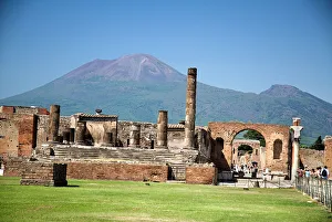 The Forum. View of some of its ruins with Vesuvius in the background The Forum. View of some of its ruins with Vesuvius in the background