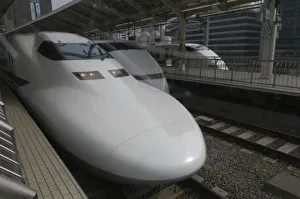 Japan Tokyo Tokyo - at Tokyo Station nozumi shinkansen bullet train left Japan Tokyo Tokyo - at Tokyo Station nozumi shinkansen bullet train left