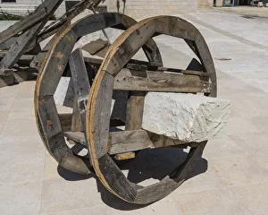 A reproduction of a machine used to move large stones in the Davidson Center Museum in A reproduction of a machine used to move large stones in the Davidson Center Museum in
