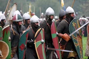 Saxon swords men at the reenactment of the 1066 Battle of Hastings Saxon swords men at the reenactment of the 1066 Battle of Hastings