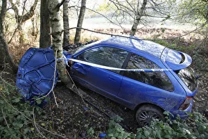 Transport, Road, Cars, Accident, Rover car crashed into tree Transport, Road, Cars, Accident, Rover car crashed into tree