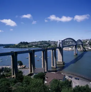 Royal Albert Bridge Prints: ENGLAND, Devon, Plymouth Royal Albert Bridge designed by Brunel and finished in 1859