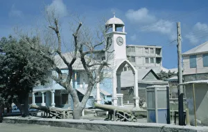 West Indies, Monserrat, Plymouth, Town buildings covered in layer of volcanic ash after West Indies, Monserrat, Plymouth, Town buildings covered in layer of volcanic ash after