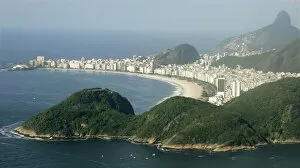 Images Dated 28th November 2007: An aerial view shows Copacabana beach in Rio de Janeiro