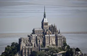 Aerial view shows the Mont Saint-Michel during the 32 km individual time trial eleventh Aerial view shows the Mont Saint-Michel during the 32 km individual time trial eleventh