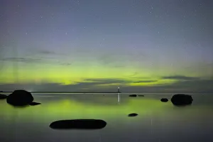 The Aurora Borealis is seen in the sky in Leningrad Region The Aurora Borealis is seen in the sky in Leningrad Region