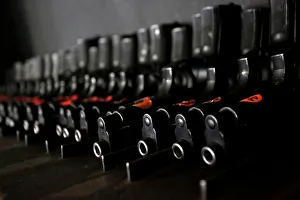 Beretta 9mm pistols are pictured at the police barracks storehouse in Monterrey Beretta 9mm pistols are pictured at the police barracks storehouse in Monterrey