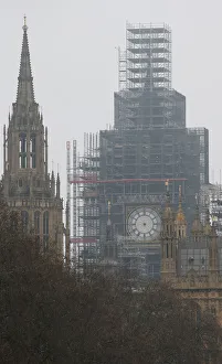 Big Bens clock face is seen after the hands were removed during maintenance Big Bens clock face is seen after the hands were removed during maintenance