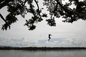 A boy jumps from a tree into Caura river in Maripa in the southern state of Bolivar A boy jumps from a tree into Caura river in Maripa in the southern state of Bolivar