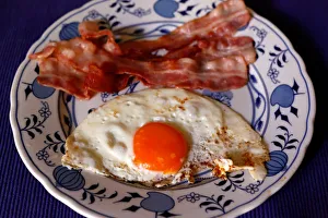 A breakfast plate with ham and egg is pictured in Berlin A breakfast plate with ham and egg is pictured in Berlin