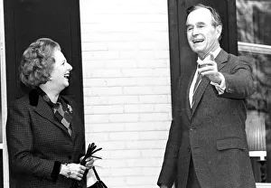 British Prime Minister Margaret Thatcher and US PRESIDENT GEORGE BUSH British Prime Minister Margaret Thatcher and US PRESIDENT GEORGE BUSH