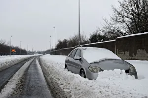 A car is abandoned on a dual carriageway road near Dublin A car is abandoned on a dual carriageway road near Dublin