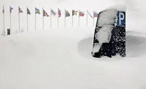 A car park ticket machine is seen during heavy snowfall in Sestriere A car park ticket machine is seen during heavy snowfall in Sestriere