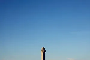 The control tower is shown at the airport in Salt Lake City The control tower is shown at the airport in Salt Lake City