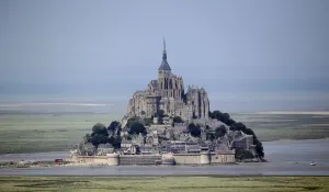 Tour De France Prints: Aerial view print of Mont Saint-Michel