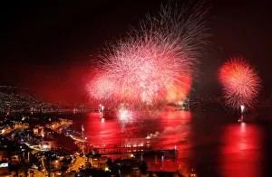 Fireworks explode during a pyrotechnic show to celebrate the new year in the coastal city Fireworks explode during a pyrotechnic show to celebrate the new year in the coastal city
