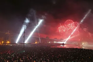 Fireworks light up the sky near the Old Port as part of the end of the traditional Fireworks light up the sky near the Old Port as part of the end of the traditional