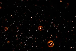 Floating lanterns are pictured during the festival of Yee Peng in the northern capital of Floating lanterns are pictured during the festival of Yee Peng in the northern capital of