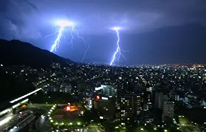 A GENERAL VIEW OF LIGHTENING STRIKING OVER THE CITY OF KOBE A GENERAL VIEW OF LIGHTENING STRIKING OVER THE CITY OF KOBE