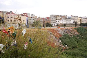 Rabat Collection: A general view shows buildings of Ouled Moussa district, on the outskirts of Rabat