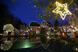 A general view shows Christmas decoration at a country house estate in the village A general view shows Christmas decoration at a country house estate in the village