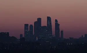 A general view shows the skyscrapers of the Moscow International Business Centre during A general view shows the skyscrapers of the Moscow International Business Centre during
