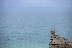 General view shows Swallows Nest castle overlooking Black Sea outside Crimean town General view shows Swallows Nest castle overlooking Black Sea outside Crimean town