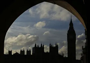The Houses of Parliament and Big Ben are silhouetted against the sky in London The Houses of Parliament and Big Ben are silhouetted against the sky in London