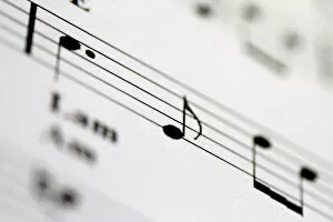 Monochrome Expressions Collection: Illustration photo of music notes on sheet music