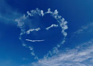 Lithuanian pilot Kairys with his SU-31 makes a face in the sky during Wings Over Baltics Lithuanian pilot Kairys with his SU-31 makes a face in the sky during Wings Over Baltics