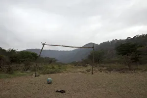 A makeshift soccer goalpost stands near Molweni, west of Durban A makeshift soccer goalpost stands near Molweni, west of Durban