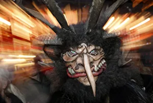 A man dressed as Krampus creature takes part in a parade at Munichs Christmas market A man dressed as Krampus creature takes part in a parade at Munichs Christmas market