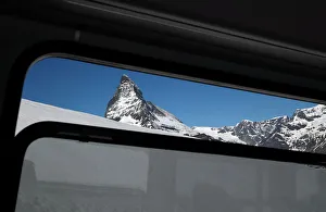 The Matterhorn mountain is pictured through a train window in Zermatt The Matterhorn mountain is pictured through a train window in Zermatt