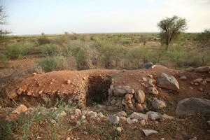 Related Images Collection: A military bunker is seen within Badme, territorial dispute town between Eritrea