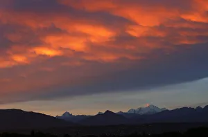 The Mont Blanc massif is pictured from Geneva at sunrise The Mont Blanc massif is pictured from Geneva at sunrise