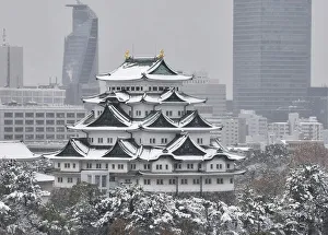 Nagoya Castle is seen covered with snow in Nagoya, central Japan Nagoya Castle is seen covered with snow in Nagoya, central Japan
