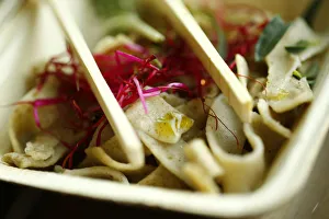 Noodles made of insect protein are pictured at the headquarters of German retailer Metro Noodles made of insect protein are pictured at the headquarters of German retailer Metro