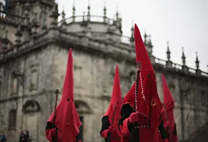 Penitents take part in procession of Via Crucis brotherhood in Santiago de Compostela Penitents take part in procession of Via Crucis brotherhood in Santiago de Compostela