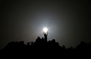 People celebrate the summer solstice at the Kokino megalithic observatory near the city People celebrate the summer solstice at the Kokino megalithic observatory near the city