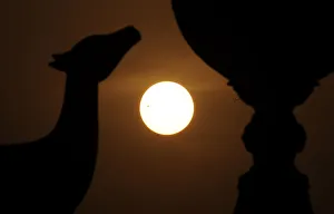 The planet Venus makes its transit across the Sun as seen from Kathmandu The planet Venus makes its transit across the Sun as seen from Kathmandu