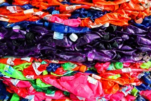 Pressed plastic waste ready for loading is seen at the Prabkaya Recycle Factory in Pressed plastic waste ready for loading is seen at the Prabkaya Recycle Factory in
