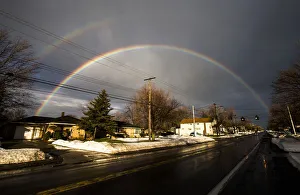A rainbow forms over a neighbourhood following a massive snow storm in West Seneca A rainbow forms over a neighbourhood following a massive snow storm in West Seneca